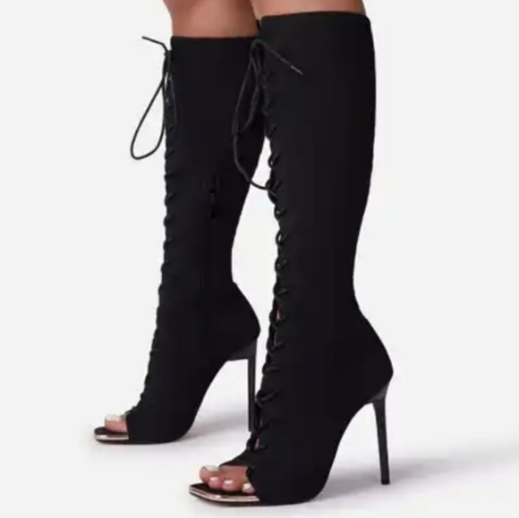 𝙇𝙖𝙨𝙩 9 & 10🖤Island Fever Square Peep Toe Boot - Picture 10 of 10